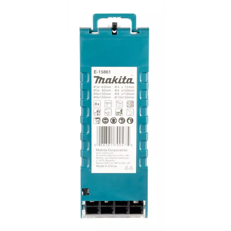 Makita E-15861 SDS-Plus Hammerbohrer-Bitset 8-teilig, Hartmetall bestückt