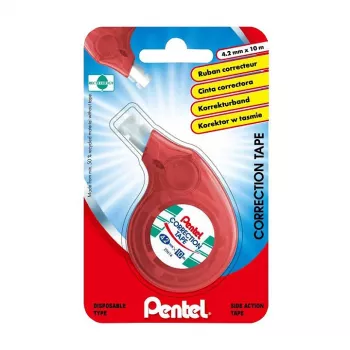 Pentel Korrekturband XZTN14BW 4,2 mm weißes Band durchsichtiger blau/grüner Spender nachfüllbar