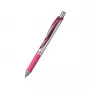 Pentel EnerGel Xm Retractable Gel Pen - Pink Ink - Pink Barrel - Silver Trim - 0.35 mm Needle Tip
