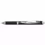 Pentel BLP77-AX Retractable Gel Pen - Black Ink - 0.7 mm - Pigment-Based - Black Barrel - Silver Clip - Box