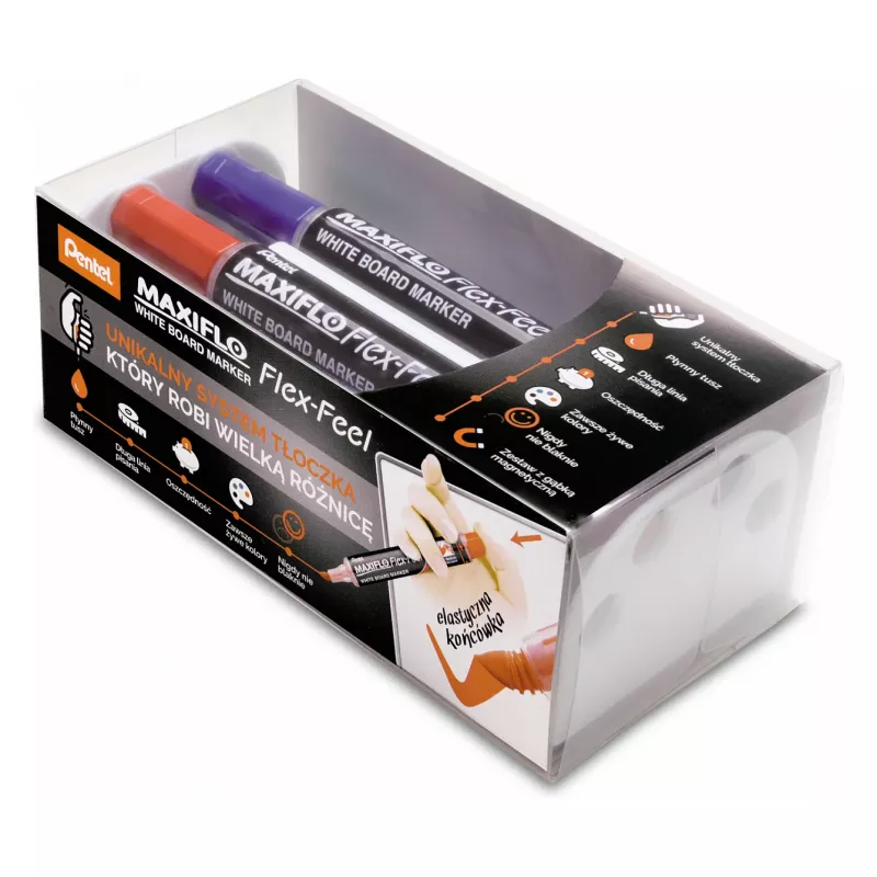 Pentel Maxiflo Flex-Feel Whiteboard Marker MWL5SBF-BX Red
