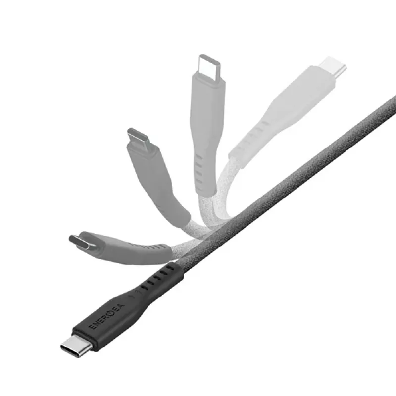 ENERGEA Flow USB-C auf Lightning Kabel 1,5m Schwarz 60W 3A PD Schnellladung MFi zertifiziert