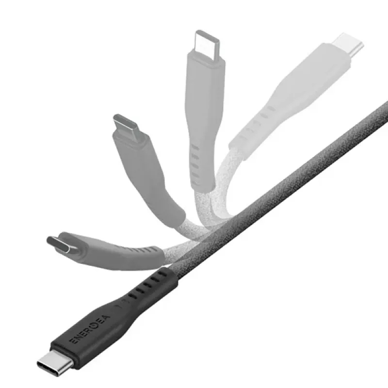 ENERGEA Flow USB-C auf USB-C Kabel 1,5m Schwarz 240W 5A PD Schnellladung
