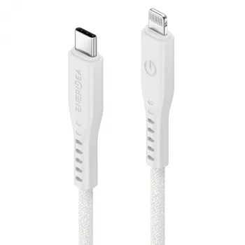 ENERGEA Flow USB-C auf Lightning Kabel 1,5m Weiß 60W 3A PD Schnellladung MFi