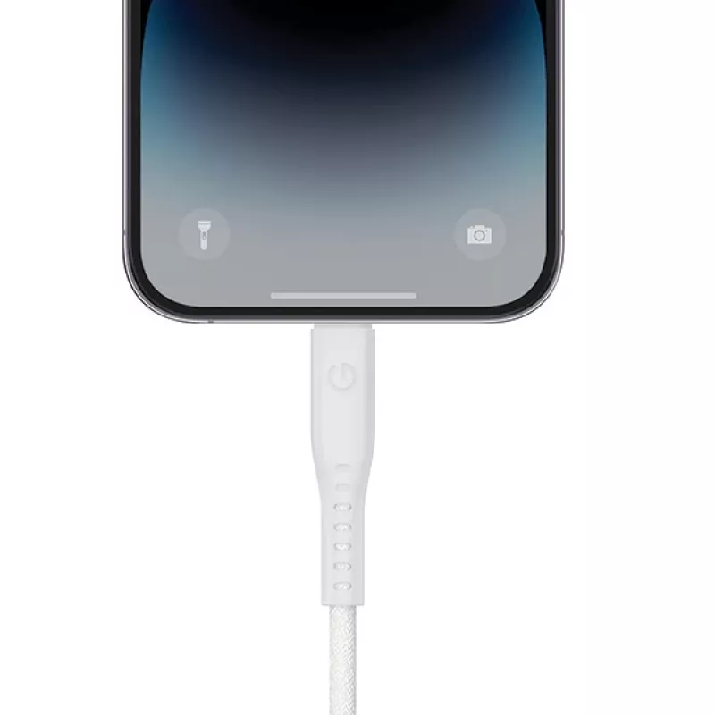 ENERGEA Flow USB-C auf Lightning Kabel 1,5m Weiß 60W 3A PD Schnellladung MFi
