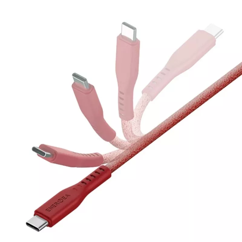 ENERGEA Flow USB-C auf USB-C Kabel 1,5m Rot 240W 5A PD Schnellladung