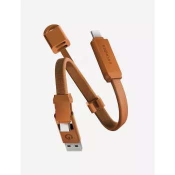 ENERGEA Sheath Key 2-in-1 USB-C auf USB-C/USB-A Kabel 15cm Orange