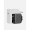 ENERGEA Ampcharge Arc 65W GaN USB-A/USB-C Wandladegerät mit einziehbarem USB-C-Kabel, Gunmetal