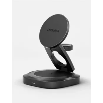 ENERGEA Alumag GYRO 360 Rotierender Qi2 Wireless Charger 25W Faltbar Gunmetal