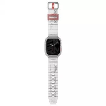 SKINARMA Saido 2-in-1 Case and Strap für Apple Watch 45/44mm, Clear/Transparent