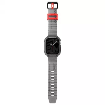 Skinarma Saido 2-in-1 Strap & Case für Apple Watch 45/44mm - Smoke