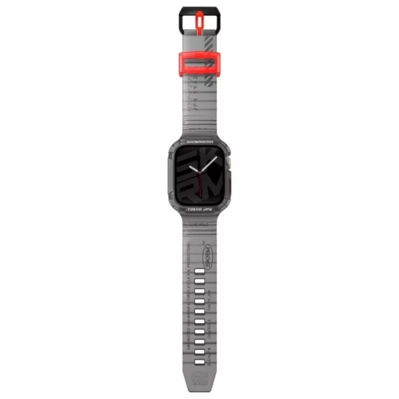 Skinarma Saido 2-in-1 Strap & Case für Apple Watch 45/44mm - Smoke