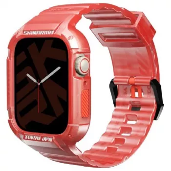 Skinarma Saido 2-in-1 Armband und Schutzhülle für Apple Watch 45/44mm Rot