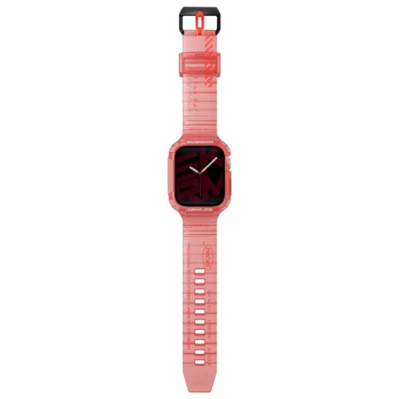Skinarma Saido 2-in-1 Armband und Schutzhülle für Apple Watch 45/44mm Rot