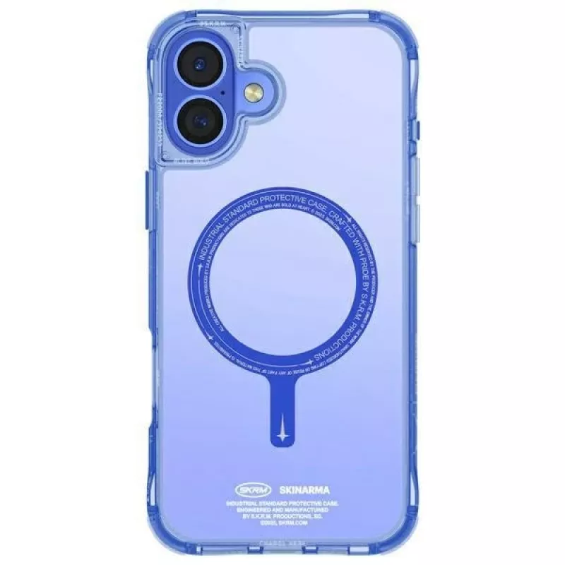 SKINARMA Saido Case für Apple iPhone 16 6,1 Zoll Magnetic Charging Blau