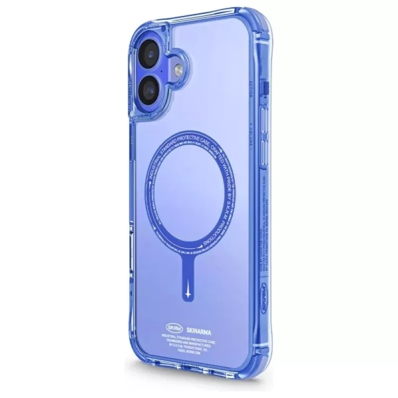 SKINARMA Saido Case für iPhone 16 Plus 6,7 Zoll, magnetisches Laden, Blau