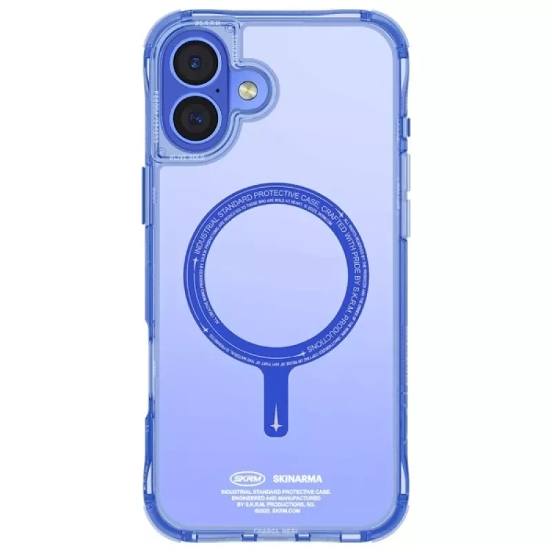 SKINARMA Saido Case für iPhone 16 Plus 6,7 Zoll, magnetisches Laden, Blau