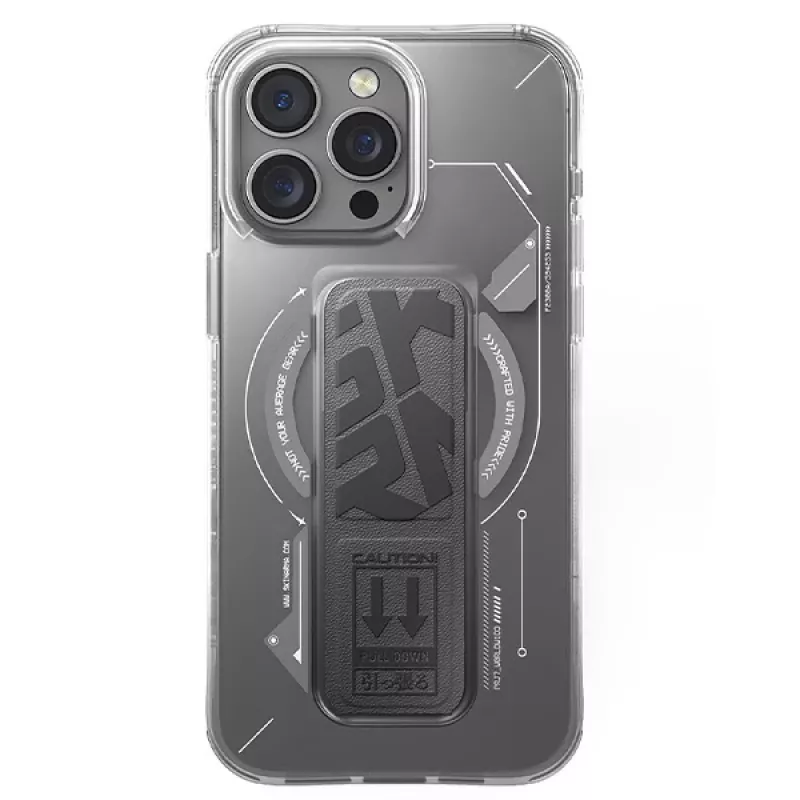 Skinarma Helio iPhone 16 Pro 6.3 Zoll Magnetic Charging + Grip Stand Case Titanium