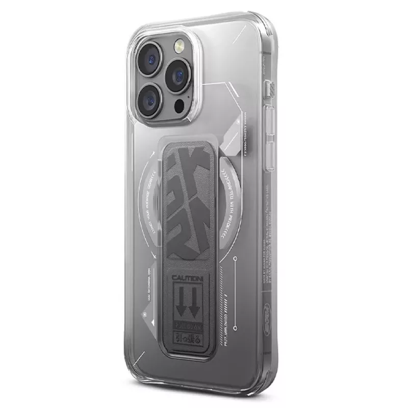 Skinarma Helio iPhone 16 Pro 6.3 Zoll Magnetic Charging + Grip Stand Case Titanium