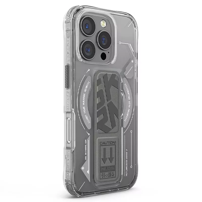 Skinarma Helio iPhone 16 Pro 6.3 Zoll Magnetic Charging + Grip Stand Case Titanium