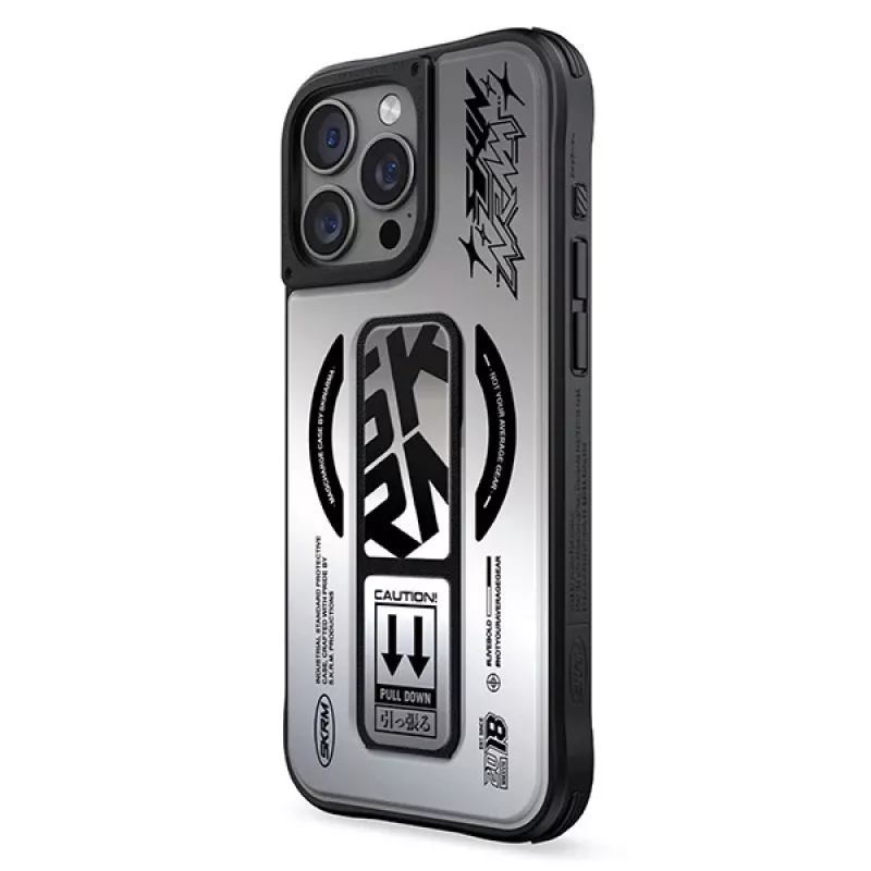 SKINARMA Kira Kobai iPhone 16 Pro 6.3 Zoll Magnetic Charging Grip Stand Case Chrome