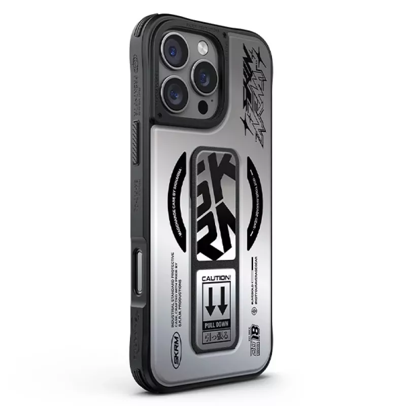 SKINARMA Kira Kobai iPhone 16 Pro 6.3 Zoll Magnetic Charging Grip Stand Case Chrome