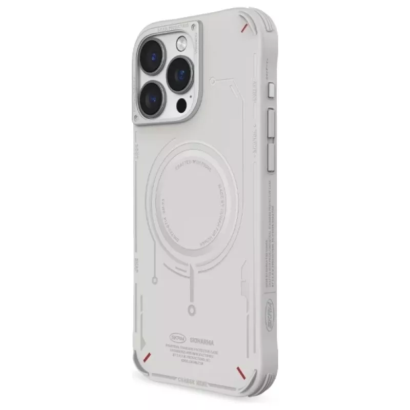SKINARMA Mecha Case für iPhone 16 Pro Max 6,9 Zoll Magnetisches Laden Hellgrau