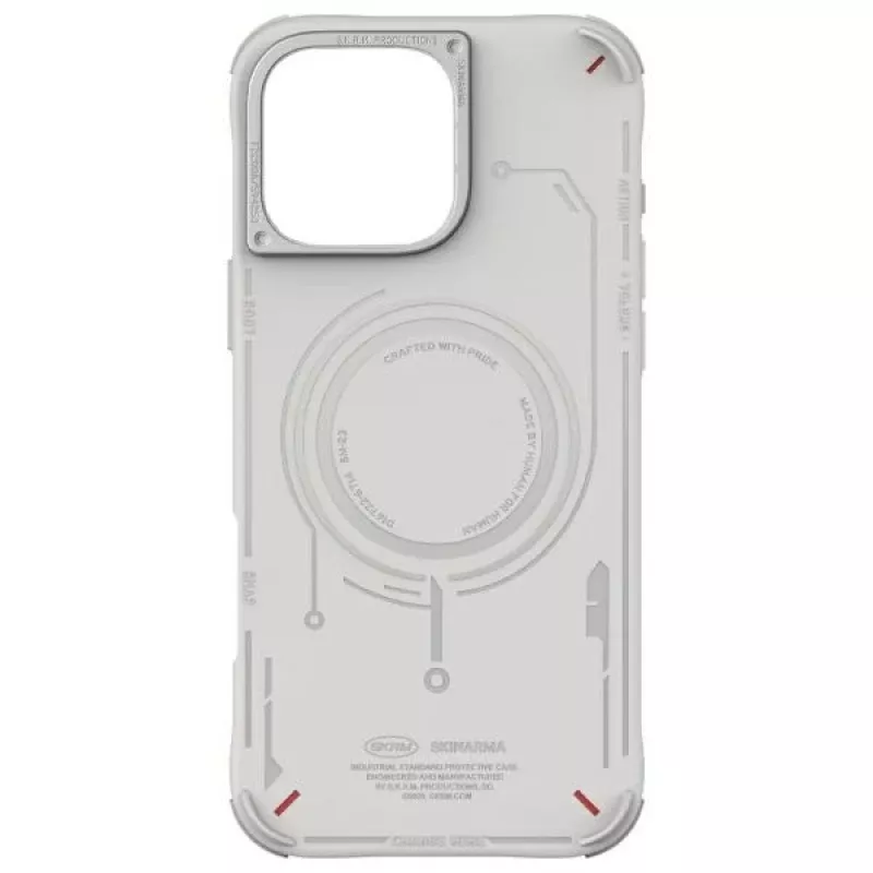 SKINARMA Mecha Case für iPhone 16 Pro Max 6,9 Zoll Magnetisches Laden Hellgrau