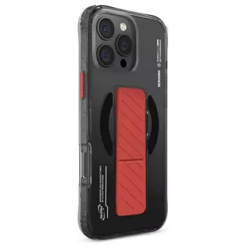 Skinarma Axon Case für iPhone 16 Pro 6,3 Zoll, magnetisches Laden + Griffhalterung, Schwarz