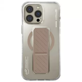 SKINARMA Axon Magnetic Charging + Grip Stand Case für iPhone 16 Pro 6,3 Zoll - Champagner