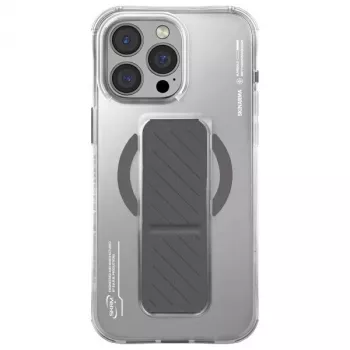Skinarma Axon Case für iPhone 16 Pro 6,3 Zoll, magnetisches Laden + Griffständer, Titan