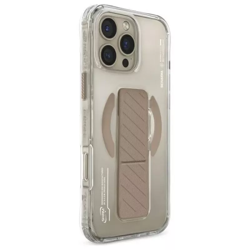 Skinarma Axon Case für iPhone 16 Pro Max 6,9 Zoll, magnetisches Laden + Griffständer, Champagner