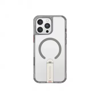 Skinarma Helix Case für iPhone 16 Pro, magnetisches Laden, 360° drehbarer Standfuß, Titan