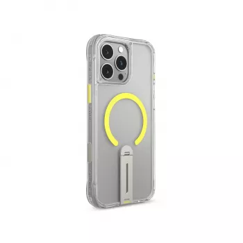 SKINARMA Helix Case für iPhone 16 Pro Max, magnetisch ladend, 360° drehbarer Standfuß, transparent