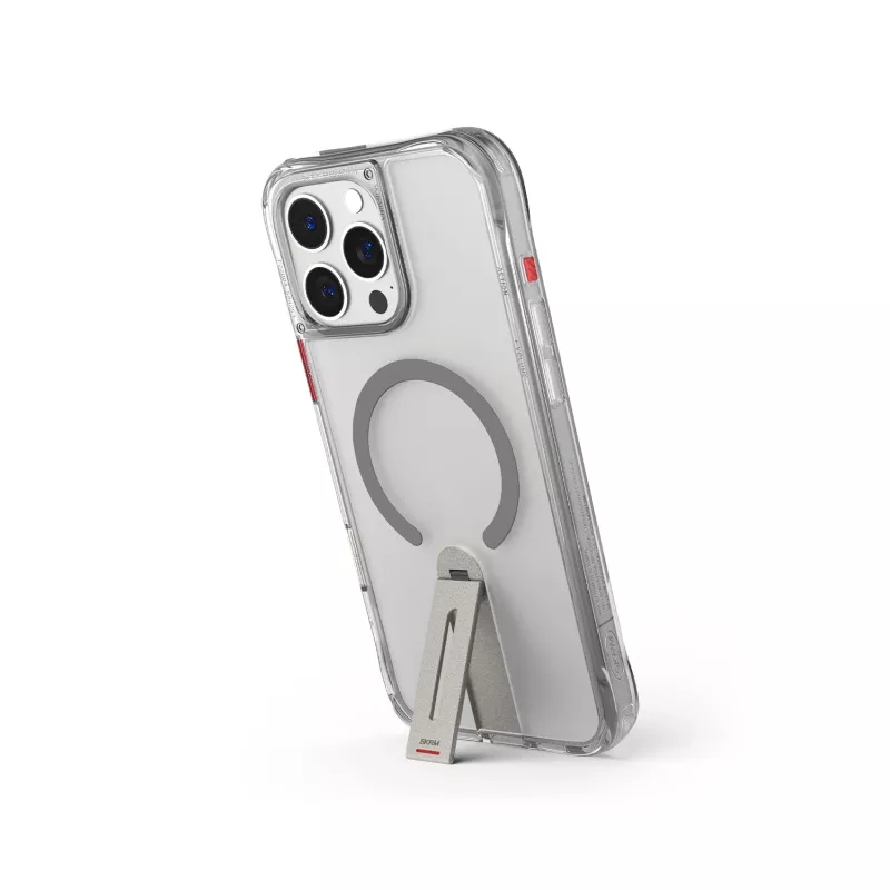 Skinarma Helix Case für iPhone 16 Pro Max, magnetisch ladend, 360° drehbarer Standfuß, Titan