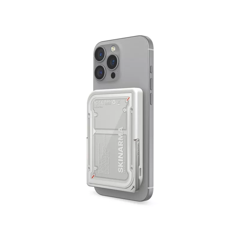 Skinarma Nexus Mecha Magnetic Kick-Stand Power Bank 5000mAh 20W PD USB-C MagSafe Light Grey
