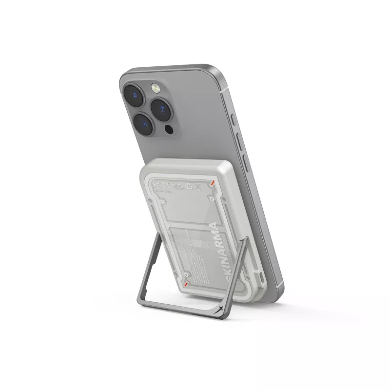 Skinarma Nexus Mecha Magnetic Kick-Stand Power Bank 5000mAh 20W PD USB-C MagSafe Light Grey