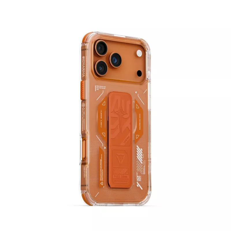 Skinarma Helio Case für iPhone 17 Pro Max Magnetic Charging + Grip Stand Orange