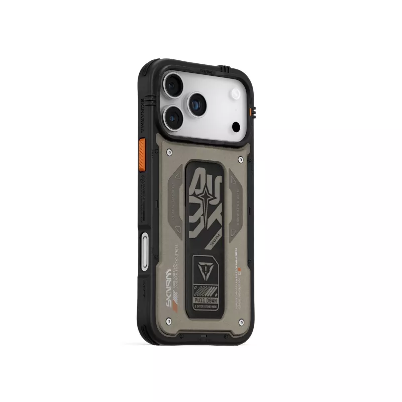 Skinarma Aegis Case für iPhone 17 Pro Magnetic Charging + Grip Stand Grau