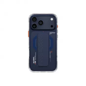 Skinarma Haxa Magnetic Charging + Grip Stand Case für Apple iPhone 17 Pro Max, Blau