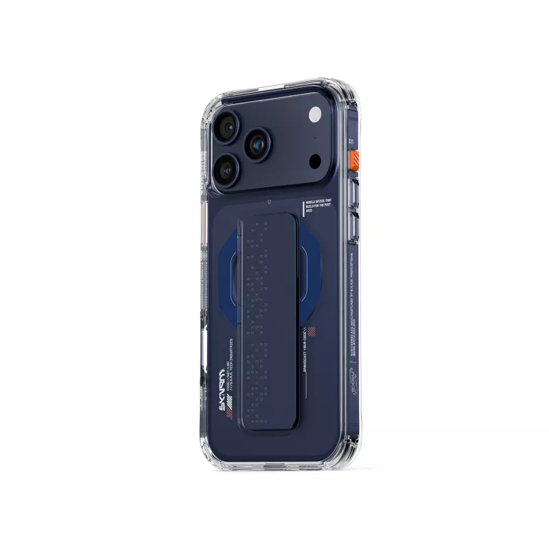 Skinarma Haxa Magnetic Charging + Grip Stand Case für Apple iPhone 17 Pro Max, Blau