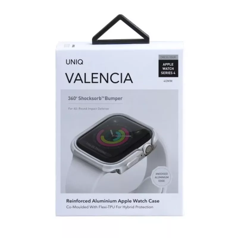 UNIQ Valencia Case für Apple Watch Series 4/5/6/SE/SE3 40mm - Titanium Silver