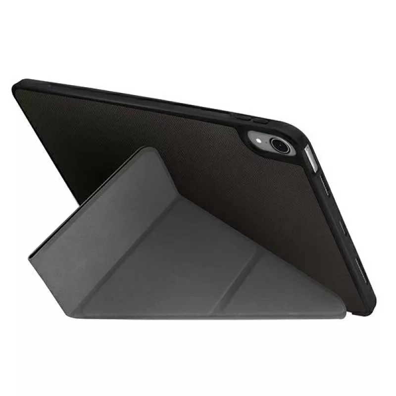UNIQ Transforma Rigor Folio Case für iPad Air 10,9 Zoll (4./5. Generation) - Anthrazitgrau mit antimikrobieller Beschichtung