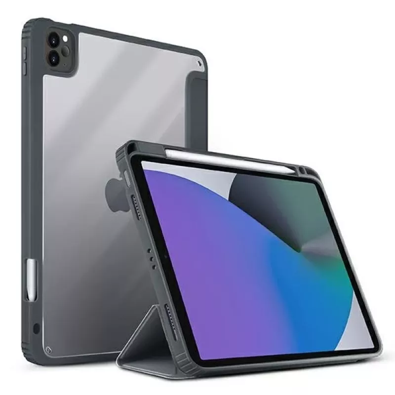 UNIQ Moven Case für iPad Pro 11 (2021/2020) und iPad Air 10.9 (2022/2020) mit antimikrobiellem Schutz - Anthrazitgrau