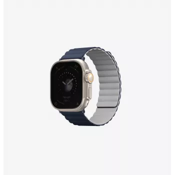 UNIQ Revix Reversible Magnetic Strap für Apple Watch Series 1/2/3/4/5/6/7/8/9/SE/SE2/SE3/Ultra/Ultra 2/Ultra 3 42/44/45/49mm - Mustard/Khaki