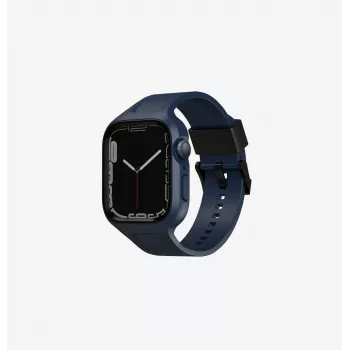 UNIQ Monos 2in1 Apple Watch Armband mit Case Serie 4/5/6/7/8/9/SE/SE2/SE3 44/45mm Marineblau