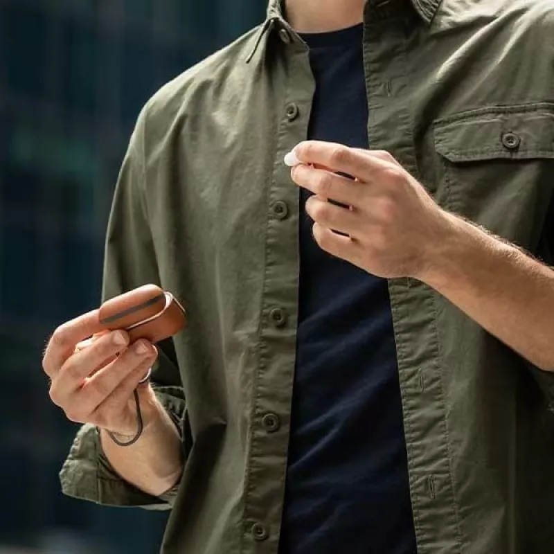 UNIQ Terra Case für AirPods Pro 2. Gen (2022/2023) Echtes Leder - Space Blue