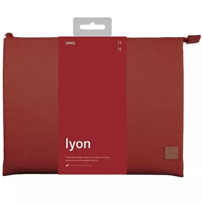 UNIQ Lyon Laptop Sleeve 14 inch Brick Red Waterproof RPET
