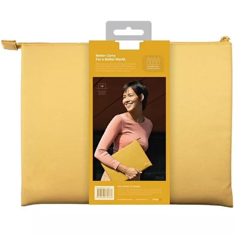 UNIQ Lyon Laptop Sleeve 14 inch Canary Yellow Waterproof RPET