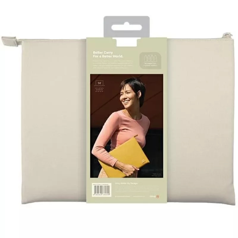 UNIQ Lyon Laptop Sleeve 14 inch Seasalt Light Beige Waterproof RPET